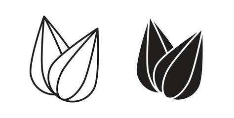 Almond icon concept set. Simple icon collection