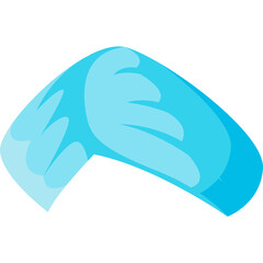 Stylized Light Blue Abstract Shape with Soft Edges on White Background Representing Flow or Movement