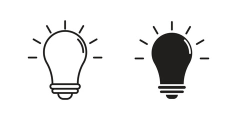 Bulb icon concept set. Simple icon collection