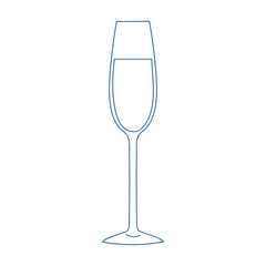 Elegant sparkling glass filled with champagne on a minimalistic white background showcasing sophistication for celebrations