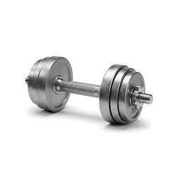 Naklejka premium Adjustable dumbbell with metal plates on white background
