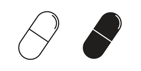 Capsule icon concept set. Simple icon collection