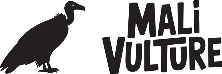Mali Vulture silhouette vector illustration large bird predatory animal wildlife graphic