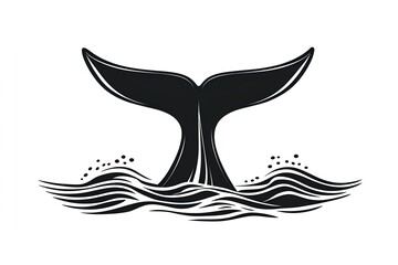 Whale tail icon and symbol illustration. Whale tail logo.