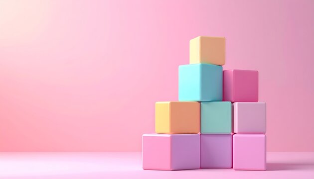 Fototapeta 3D Pastel Cubes Stacked