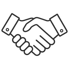 Handshake icon. Business agreement, partnership, friendship and trust concept on transparent background