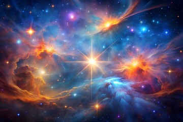 Nebula Galaxy Stars Space Cloud Cosmic Background Universe Deep Space Exploration Starfield Bright Colorful Stellar Dust Outer Space