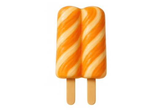 Orange and cream swirl ice pop on a stick offering sweet refreshment for summer treats and frozen desserts