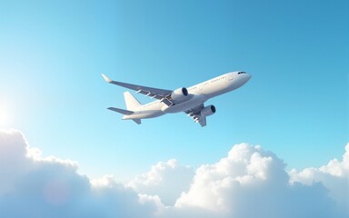 Fototapeta premium airplane flight tickets air fly cloud sky blue travel background takeoff. High quality