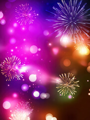 Fototapeta premium Colorful Fireworks Celebration Lights – AI Generative