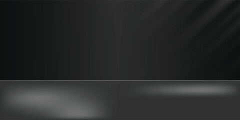 Limbo black background. Abstract dark gradient backdrop. Color wall of studio, room, stand for product display or photo. Modern banner with empty place for advertising text. Modern