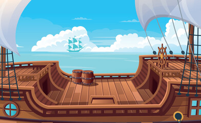 Empty deck on a ship