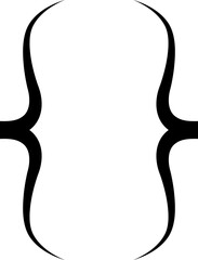 Curly braces, double symmetric brackets. Typography symbols pair, frames for punctuation, maths, elements sign for text quote, mathematics.