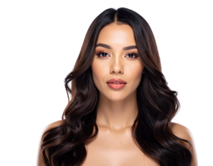 portrait of a business woman crossed arms isolated on a transparent background.