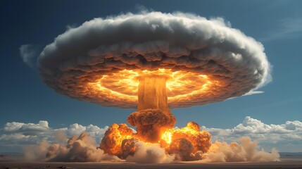 rounded white nuclear bomb exploding background
