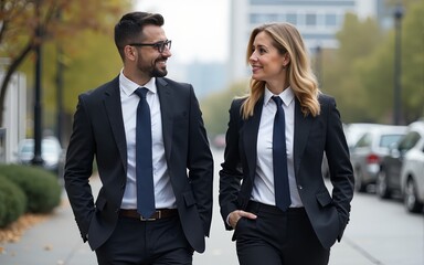 Choose your business partners wisely. Shot of two lawyers walking to work while having a conversation. High quality