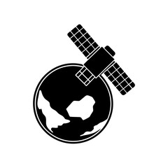 GPS Satellite Icon – Space Communication and Location Concept.