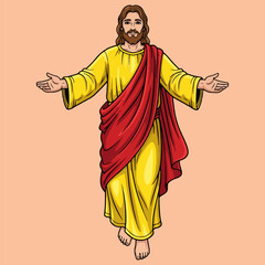 Obraz premium Illustration of Jesus Christ ascending to heaven