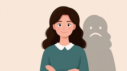 Hiding true self and pretending to be happy due to social pressure and expectations, while in reality feeling unhappy and suffering inside.