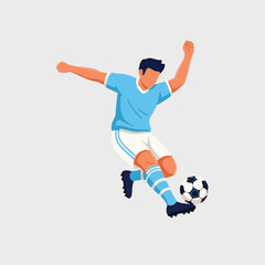 Naklejka premium soccer player kicking ball