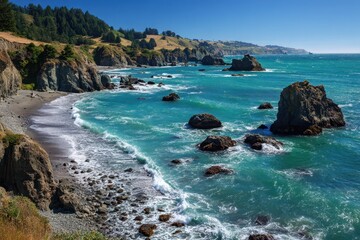 Jenner California. Beautiful Summer Coastline of America's Pacific Bay