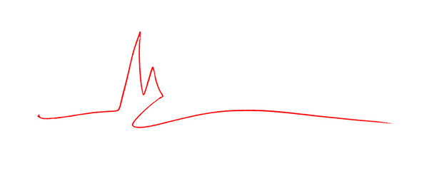 Red Pencil Underline - Hand drawn horizontal chalk, marker or pencil lines. Design element for emphasis, text lines and decoration. Set on a transparent background.