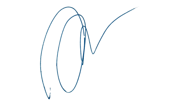 Blue Pencil Underline - Hand drawn horizontal chalk, marker or pencil lines. Design element for emphasis, text lines and decoration. Set on transparent background.