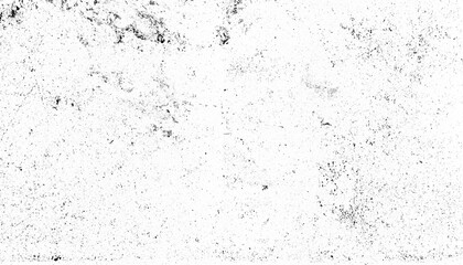 Grunge texture background with black speckles and scratches on white surface, ideal for vintage or distressed design projects