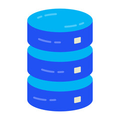 Network and Database Flat Icon  | Cloud Computing and Data Server Vector Illustration for Web, App, and Technology Design
