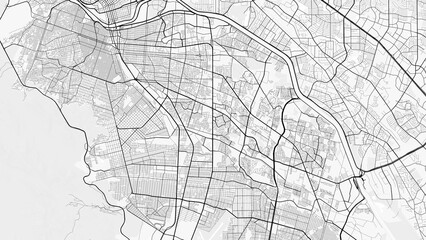 Ciudad Juárez City Map. Minimalist black and white line art poster for printing, wallpaper, wall art for home and office decor