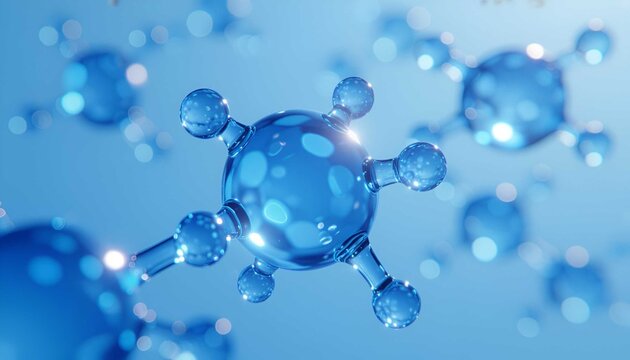 Transparent 3d molecule model symbolizing innovation in chemistry, dna, healthcare, and scientific biotechnology - Powered by Adobe