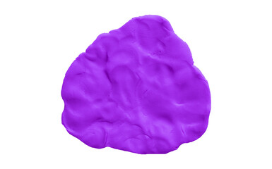 Purple clay texture on transparent background.