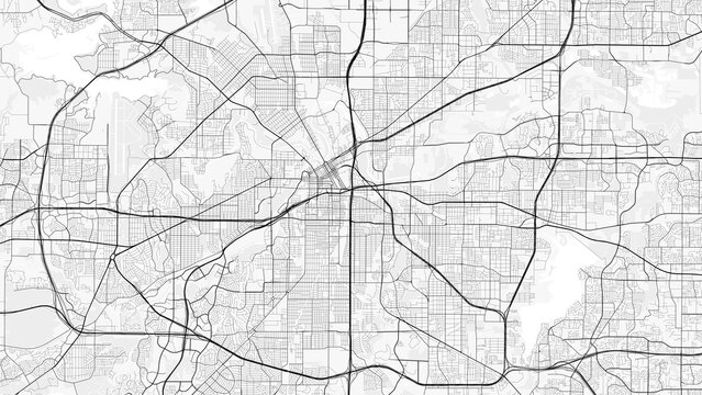 Fort Worth City Map. Minimalist black and white line art poster for printing, wallpaper, wall art, and map resources for home and office decor