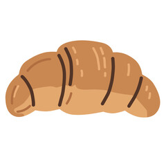 Croissant in Flat Hand-Drawn Style for Bakery and Café Design