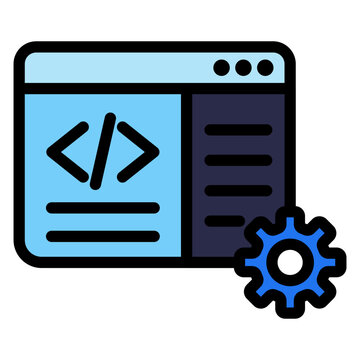 Coding Icon Isolated on Transparent Background. Programming and Software Development Vector Illustration for Web, App, and Technology Design