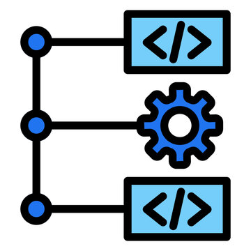 Coding Icon Isolated on Transparent Background. Programming and Software Development Vector Illustration for Web, App, and Technology Design