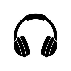 Headphones Listening Icon – Modern Audio Design on White.