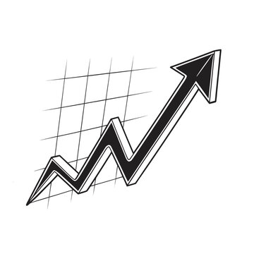 business graph with arrow