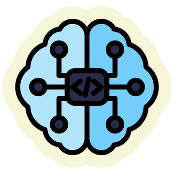 AI Coding Icon Isolated on Transparent Background. Programming and Software Development Vector Illustration for Web, App, and Technology Design
