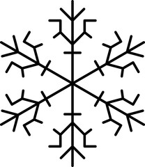 Obraz premium Snowflake snow freeze winter thin line outline icon. Snowflakes thin line icon set. Snowflake Simple illustration