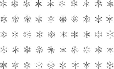 Snowflake snow freeze winter thin line outline icon. Snowflakes thin line icon set. Snowflake Simple illustration