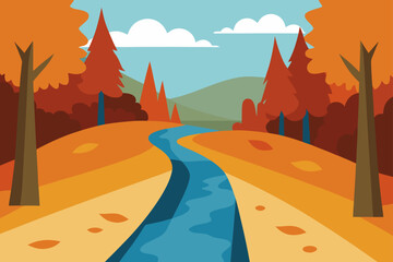 Forest Stream in Fall