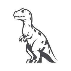 Stylized Dinosaur with Bold on White Background