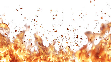 Fiery flames rising with embers against a creating a dynamic effect