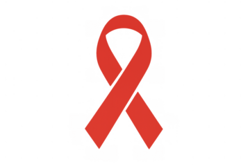 Red ribbon symbol for world aids day, hiv awareness, support, and solidarity, transparent background