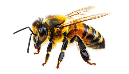 Striking close-up of a bee with translucent wings