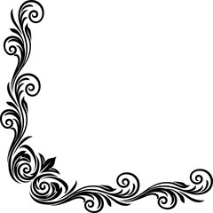 Filigree Crest Corner Motif Floral Pattern Frame