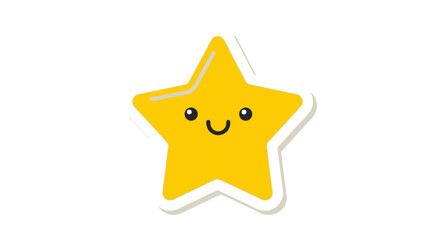 Adorable yellow star with a cute smiling face, a whimsical and cheerful design