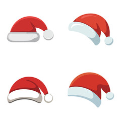 Santa hat curved low detail flat vector clean minimal design white background