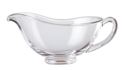 Elegant glass gravy boat for serving sauces and condiments